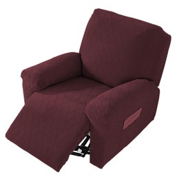 NORTHERN BROTHERS Recliner Chair Covers, Recliner Cover, Recliner Covers That Stay in Place, Recliner Covers, Reclining Couch Covers (4 Pieces, 1 seat, Wine Red)
