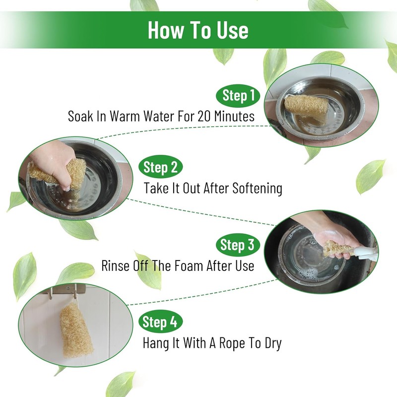 Esponjas de lufa de pepino de 10 cm, exfoliantes naturales