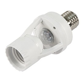 McShine - Infrared Motion Sensor E27 Bulb Socket | LX-451B | Detection Angle 360° Motion Sensor, 230 V 60 W, 6 m Range, Switching Time Adjustable 10 sec. -5 Min, Twilight Sensor