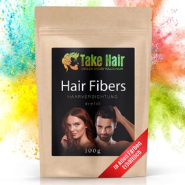 Take Hair Scattered Hair Refill Bag 100 g I Holds in Rain and Wind I For Men and Women I Pouring Hair for Hair Thickening I Hair Fibres Hair Powder Hair Loss (Scattered Hair Dark Brown)