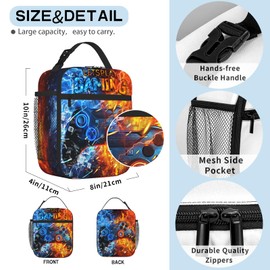 Wsotce Video Game Lunch Box for Boys Gamepad Insulated Lunch Bag Reusable Cool Game Theme Lunchbox With Adjustable Shoulder Strap for Kids School Picnic Travel Back to School Gifts