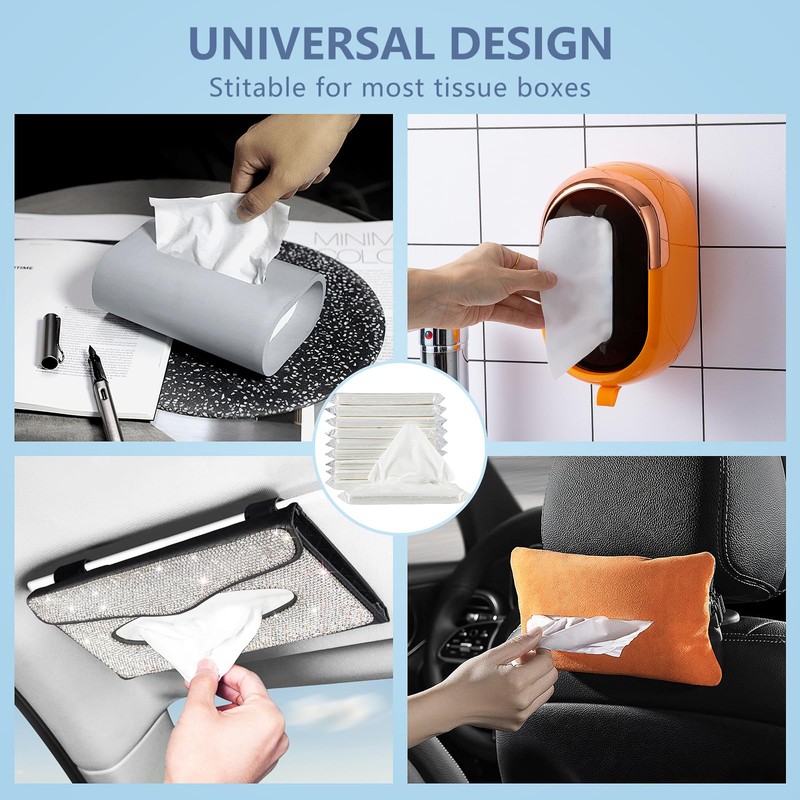 10-Pack Extractable Paper Tissue Vehicle Hanging Sun Visor Paper Artificial