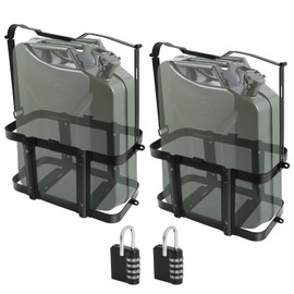 Jerry Gas Can Holder Rack with Combination Lock, Jerry Can Mount Holder Heavy Duty for 5 Gallon (20 Liter) Steel Jerry Can, Detachable Carrier Mount by MCCKLE (2 Pack)