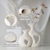 White Ceramic Vase Hollowed Heart Flower Vase Set for Modern