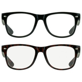 proSPORT Vintage Retro Inspired Reading Glasses +4.50 Black and Tortoise Frame Full Lens Reader for Men and Women