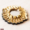 DecorContreras Handmade Small Gold Round Mirror 6in | Peruvian Hand-Carved