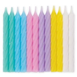 Unique Spiral Party Candles - 2.3" | Assorted Colors | 24 Pcs