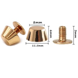 Basetousual Pack of 20 Screw Rivets for Leather, Screw Rivets, Rivets Set, Bag Accessories for Sewing, for DIY Leather Crafts, Purses, Handbag Making
