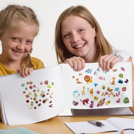 3D Puffy Stickers for Kids, 24 Sheets 500+ Animal Dinosaur Fruit Fish Number Letters Stickers for Reward Goody Bag Stuffers Toddlers Children Birthday Gfits