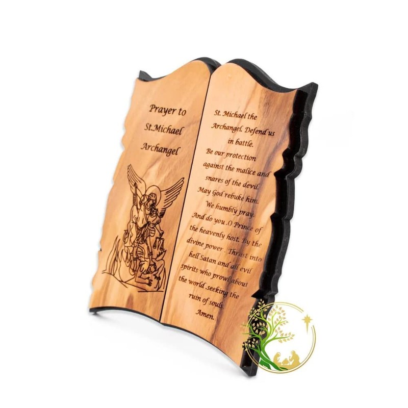 Saint Michael the Archangel Wooden Plaque丨wall Hanging St. Michael Prayer