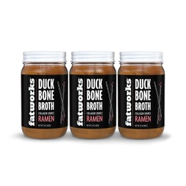 Fatworks Gourmet Cage-Free Duck Bone Broth, Ramen Flavor, Keto, Paleo, Collagen Rich, Preservative Free, 3 pack of 15 oz. Jars