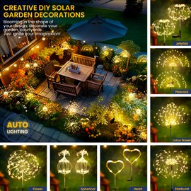 GIGALUMI Garden Outdoor Decor Lights 120LED 2Pack, Solar Garden Lights for Yard Outside Fairy Decorative,Solar Powered for Yard Pathway Flowerbed Planter Balcony Patio Decor（Warm White） | GIGALUMI