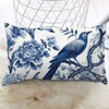 MISSUYSA Blue Indigo Floral Bird Chinoiserie Lumbar Pillow Cases Traditional