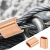 sourcing map 1/8"(2.5mm) Wire Rope Stop Sleeve, Copper Crimping Loops
