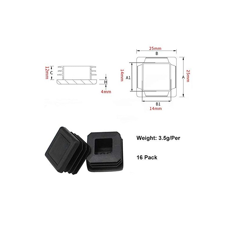 MUZIEBA 1" Square Tubing Plug End Caps, 30 Pack Tubing