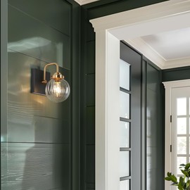 KSANA Sconces Wall Light, Black Wall Lights for Bedroom Modern Mid-Century Wall Light Fixtures for Living Room, Hallway, Bathroom