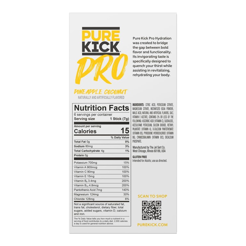 Pure Kick Pro Pineapple Coconut Powdered Drink Mix - Pack
