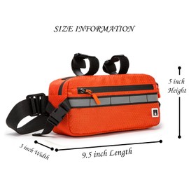 ROYALFAIR Waterproof Bike Bag, Front Handlebar Bag, Kids Handlebar Bag for Bicycles, Mount Bicycle Bag that converts to Crossbody Bag (Orange)