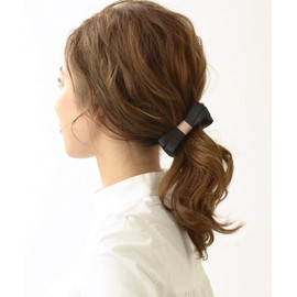 VINGTAINE H-443 Bi-Color Ribbon, Banana Clip, S, Hair Accessories, Black