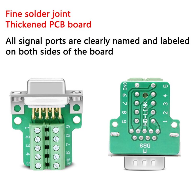 ANMBEST 2PCS DB9 Breakout Connector, Solderless Metal Shell RS232 D-SUB
