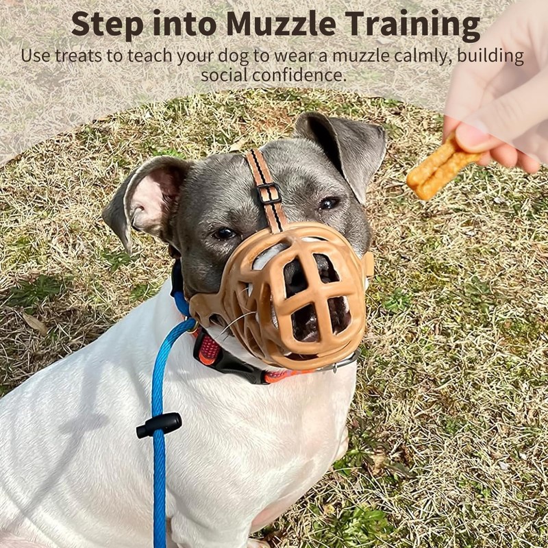 Mayerzon Dog Muzzle, Breathable Basket Muzzles for Small, Medium, Large