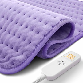Ultra-Wide Microplush Heating Pad - 20"x24" Electric Heating Pad for Back, Neck, Shoulder Pain and Cramps - Moist Heat Option, Machine Washable, Auto-Off - Gifts for Women, Mom, Grandma, Wife