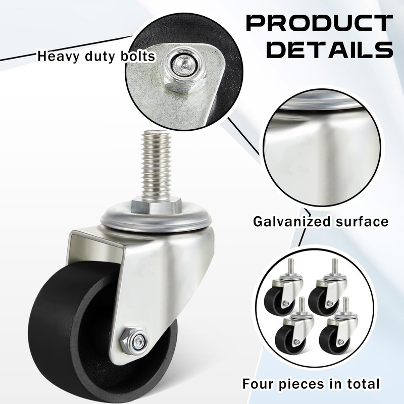 Landhoow 4 Pcs Floor Jack Casters for 3 Ton Floor
