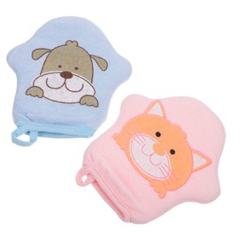 Gatuida 2Pcs Cartoon Bathing Wipes Soft Exfoliating Towels for Gentle Skin Care Lightweight Shower Scrubbing Gloves for Boy Girl Fun Bath Experience