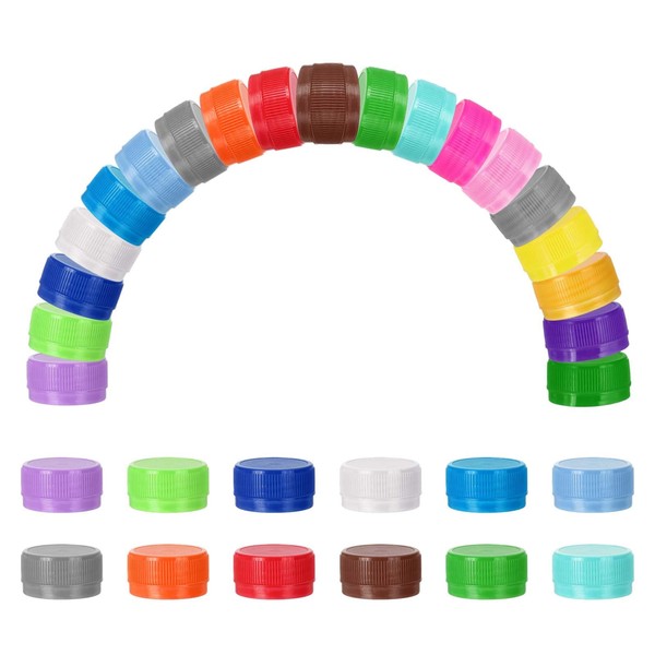 sourcing map 50pcs Plastic Bottle Caps, 30mm Bottle Screw Lid