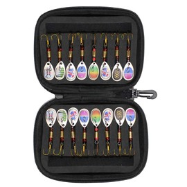 VOANZO Fishing Lures for Bass Spinner with Portable Carry Bag Bass Lure Trout Bait Tungsten Carbide Spinner Bait 16 Pack