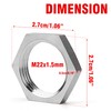 5Pcs/Set M22 x 1.5mm Hex Lock Nut Pipe Fitting Female