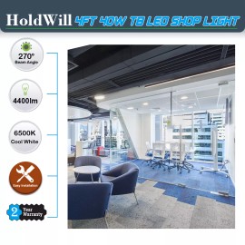 WDG 6 PACK 4FT LED Shop Light 40W V Shape Tube Linkable Fixture Super Bright 6000K