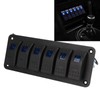 6 Gang Rocker Switch Panel Overcurrent Protection LED Blue Backlit