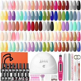 53pcs Gel Nail Polish Kit with U V light and Drill Starter Kit 35 Colors Gel Nail Polish with 5pcs Top Base Coat Nail Art All Seasons Professional Gel Manicure Kit DIY at Home Gifts for Women:_35pc All Seasons Colors ( collection 2)