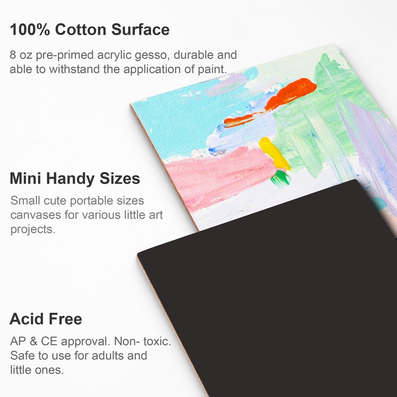 AUREUO Mini Magnetic Canvas Panel 4x4 Inch / 24 Pack