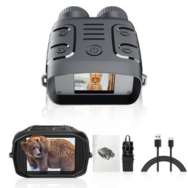 Night Vision Goggles, R18 5X Digital Zoom Night Vision Binoculars for Total Night, 1080p Photo & Video Infrared Night Vision Goggles for Spotting, Hunting, Travel, Spy, Surveillance