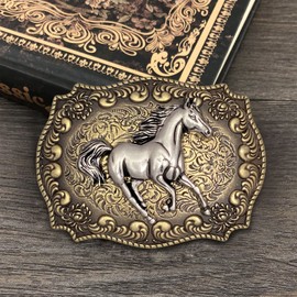 Btilasif Western Cowboy Rodeo Running Horse Belt Buckle for Men Women Cowboy Cowgirl