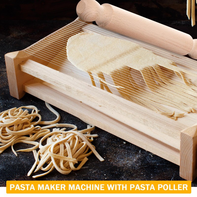 SiliFine Chitarra Cutter Italian Pasta with Rolling Pin Guitar Board