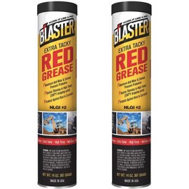 2 Pack Extra Tacky Red Grease, 550 Degree Multipurpose Grease, Petroleum Base Oil 14oz Tube