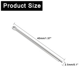 20Pcs Cotter Pin Assortment Kit, XBDZR Zinc Plated Hairpins Fastener Clips for Lawn Mowers and Horticultural Equipment Locking Pin (M2.5x40mm)