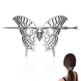 Vintage Hollow Butterfly Hairpin for Women Medieval Wedding Hair Accessories for Bride Brides Antique Butterfly Hair Stick for Girls Silver Hair Pins for Women Birthday Graduation Gift Ideas