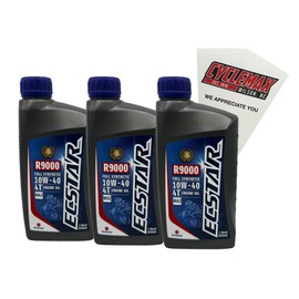 Cyclemax Three Pack for Suzuki Ecstar R9000 Full Synthetic Engine Oil 10w40 990A0-01E40-01Q Contains Three Quarts and a Funnel