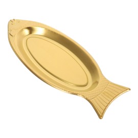 Luxshiny Stainless Steel Fish Plate cast iron fish pan grilling pan White Serving Platters Fish Serving platter dinner serving dish Grilled Fish Plate camping frying pan Food Metal oval