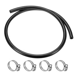 M METERXITY Fuel Line Hose, 1/2" 12.7mm ID 20.5mm OD 4.9ft Length, NBR Rubber High Pressure Heat Resistant Gas Line Hose Oil Hose W 4 Clamps for Automotive Fuel Systems/Steam Emission/Engines