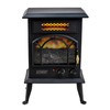 EZ-HEAT Electric Fireplace Space Heater with Flame Effect, Adjustable Thermostat,