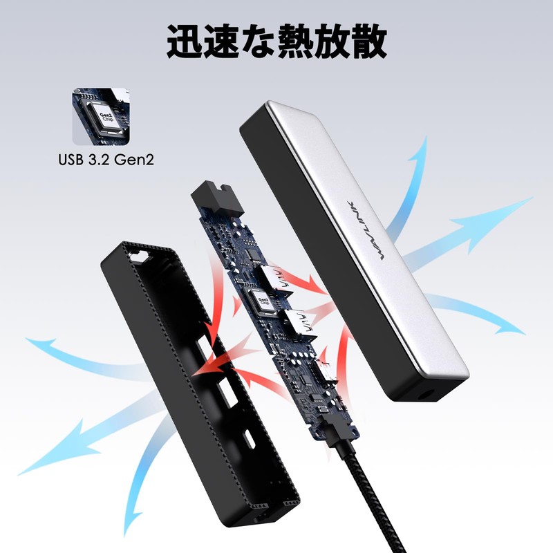 WAVLINK USB C Hub, 2.5Gbps Ultra Fast Wired LAN Adapter,