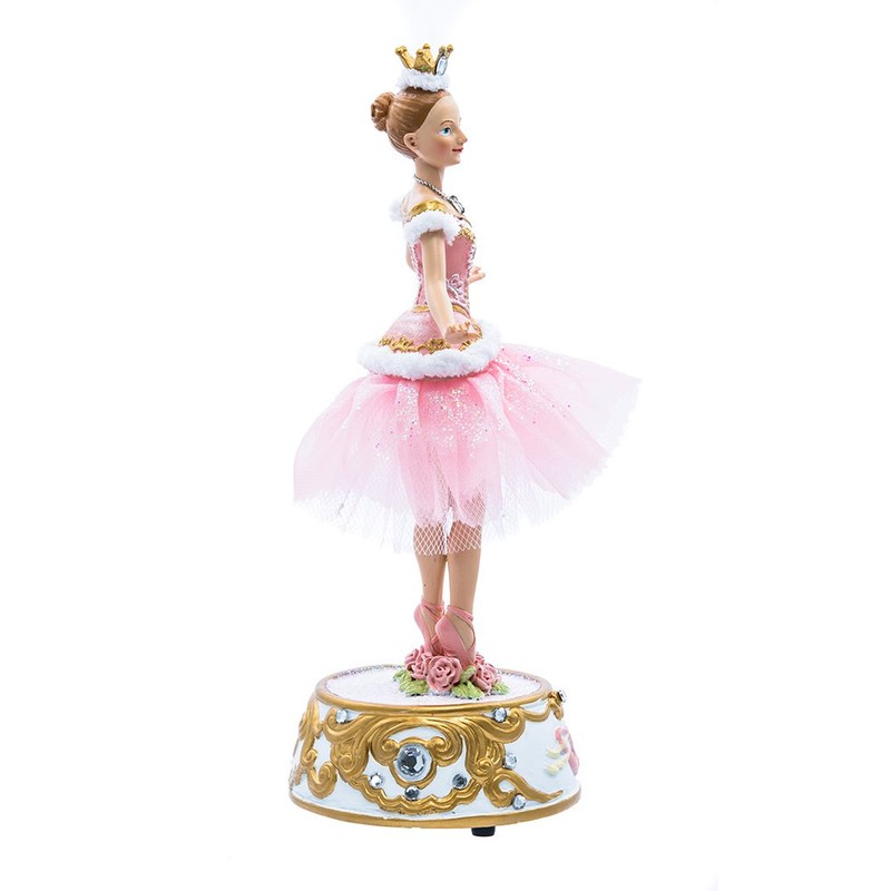 Kurt Adler Figura de Bailarina de Base Musical Rosa de