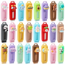 Paquete de 24 gomas de borrar retráctiles para niños, a granel, Kawaii, divertidos borradores de dibujos animados, recompensas de clase de maestro, suministros escolares, hogar, oficina, fiesta