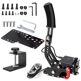 Jetmilai Handbrake Sim Racing for PC Windows, USB Handbrake with Clamp Analog Performance with Handle Grip for 64 Bits E Brake Sim Racing Game, Compatible with G27 G29 G920 G923 T500 T300(Black)