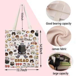 TSOTMO Funny Dunmesh Gift Bag with Dungeon Meshi Characters Anime Lovers Gift for Japanese Manga Fans Gift for Dungeon Foodie, bread bag, M